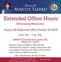 Senator Taddeo's Extended Office Hours Flyer
