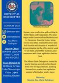 Senate District 40 January Newsletter - Senator Ana Maria Rodriguez