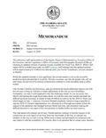 Memorandum Regarding the August General Revenue Estimate