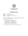 Memorandum Regarding Interim Committee Meeting Schedule