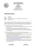 Memorandum Regarding Consent Agenda for the Committee on Appropriations Meeting on Monday, February 28