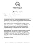 Memorandum Regarding the Special Session on Gaming