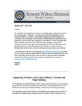 Senator Simpson's Newsletter: January 22-25