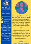 Senate District 40 February Newsletter - Senator Ana Maria Rodriguez