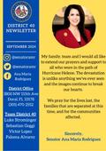 Senate District 40 September Newsletter - Senator Ana Maria Rodriguez