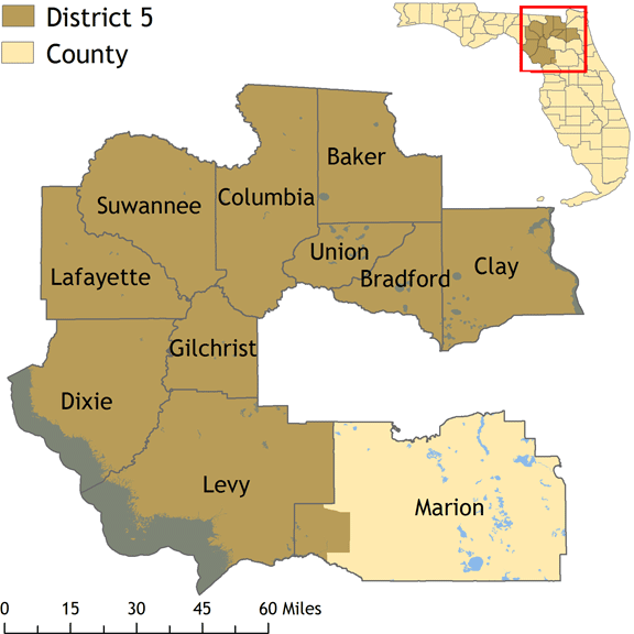 Map: Florida State Senate District 5