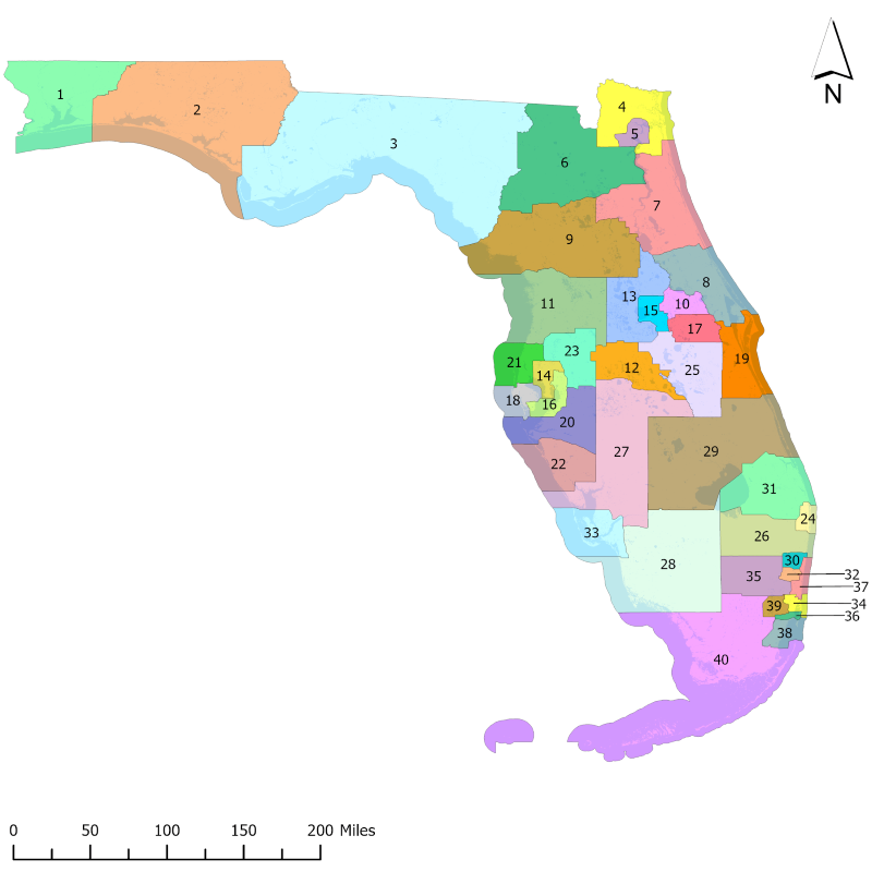 Map Of Florida Districts For Us House Of Representatives Gennie 